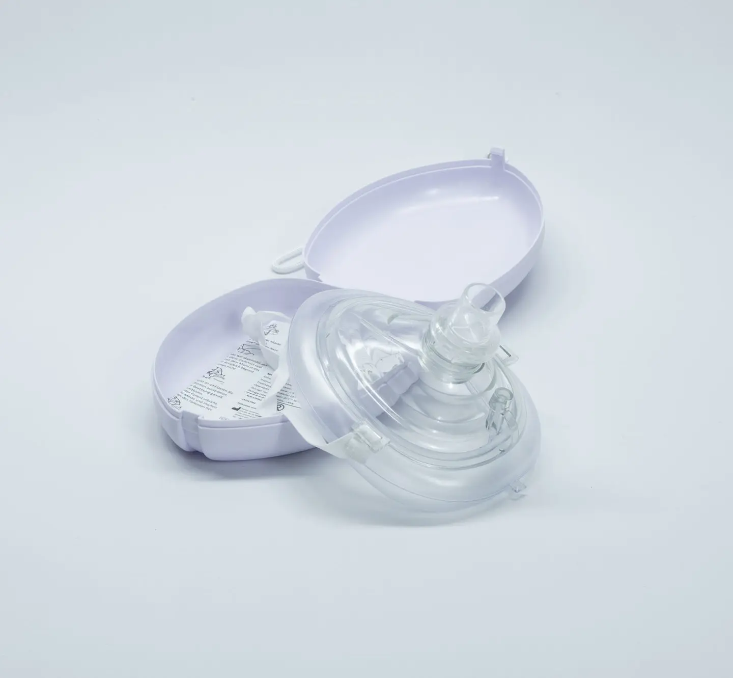 Maske in Hartschalen-Box Hartschalen-Transportbox für CPR-Beatmungsmaske – Schutz & Hygiene